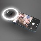 Universele led-ring voor smartphones, flitslamp met intensiteitscontrole, voor TikTok, YouTube, Instagram, Selfie, Video en Live Streaming, Inclusief USB-oplaadkabel, wit licht