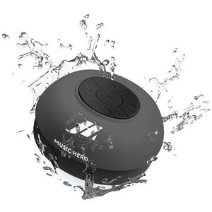 SBS 3 W luidspreker met zuignap, knoppen voor muziek en oproepen, geïntegreerde microfoon en handsfree-functie, waterdicht voor gebruik in de douche, badkamer, zwembad en keuken.