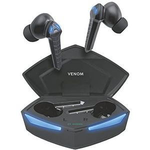 SBS Venom True Wireless Stereo Gaming hoofdtelefoon met lage latentie met geïntegreerde microfoon, laadstation 350 mAh, tot 5 uur opeenvolgende speeltijd