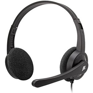 SBS Workmate Hoofdtelefoon met draaibare microfoon, 3,5 mm jack kabel voor smartphone, pc, tablet, ideaal voor Smart Working, Callcenter, directe streaming, afstandslessen, zwart
