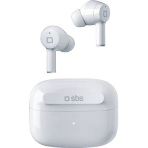 SBS Twin Ice - TWS oortelefoons met actieve ruisonderdrukking (ANC, 5 h, Draadloze), Koptelefoon, Wit