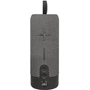 JAZ SBS Draadloze speaker, 10 W, met draagband, True Wireless Stereo textielluidspreker, luidspreker met handsfree, USB-stick, Micro SD en AUX-aansluitingen, inclusief oplaadkabel, zwart