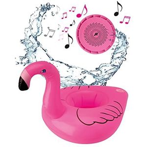 SBS Waterdichte draadloze luidspreker, 3 W audiobox met opblaasbare flamingo-luidspreker, luidspreker voor zwembad, bad, party, minipomp en oplaadkabel