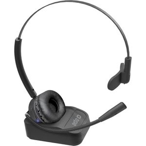 SBS Draadloze mono hoofdtelefoon met oplaadstation (Draadloze, USB-A), Kantoorheadset, Zwart
