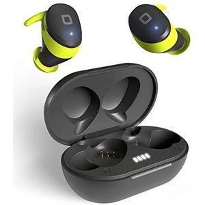 SBS Twin Bugs PRO, TWS in-ear hoofdtelefoon voor iPhone, Samsung, Oppo, Xiaomi, tot 5 uur batterijduur, laadstation, 6 oordopjes, USB-C-kabel en hoofdband inbegrepen