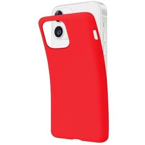 SBS Pantone 185C Beschermhoes voor iPhone 12 Mini, rood, zacht, flexibel, krasbestendig, dun, comfortabel in de tas, compatibel met draadloos opladen