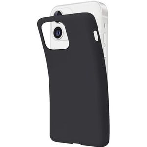 SBS Panther Pantone Black C-hoesje, voor iPhone 12 Mini, zacht, flexibel, krasbestendig, dun, comfortabel in de tas, compatibel met draadloos opladen