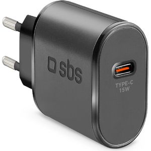 SBS - 15W Usb-C-Voeding - Zwart - Snel Opladen - Compact
