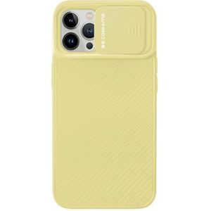 case&me Coque avec protection totale pour appareil photo, iPhone 13, protection appareil photo amovible, jaune