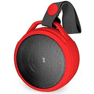 JAZ SBS Speaker Wizard 3 W, muziekluidspreker, waterbestendig, IPX6, draadloze luidspreker met lus en oplaadkabel, rood