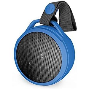 JAZ SBS Speaker Wizard 3 W muziekluidspreker, waterdicht IPX6, draadloze luidspreker met lus en oplaadkabel, blauw