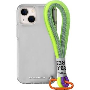 case&me Coque avec cordon Urban pour iPhone 14, cordon multi-usages amovible, coque fashion, transparente