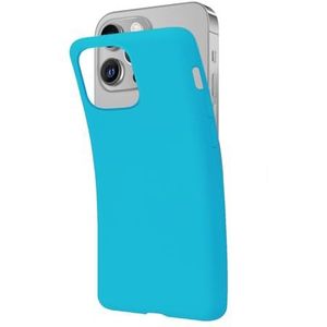 SBS Beschermhoes voor iPhone 14 Plus Aquamarine Pantone 311 C, zachte en flexibele beschermhoes voor iPhone 14 Plus, krasbestendig, slank en comfortabel vasthouden in de tas, compatibel met draadloos