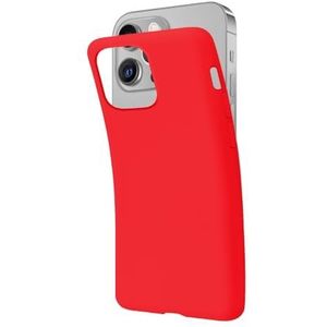 SBS Beschermhoes voor iPhone 14 Pro Max, rood, pantone 185C, zacht, zacht, flexibel, krasbestendig, dun, comfortabel om in je zak te houden, compatibel met draadloos opladen