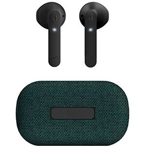 JAZ SBS TWS Chanè Hoofdtelefoon met stoffen laadstation, True Wireless hoofdtelefoon met HD-microfoon, draadloze oordopjes met ruisonderdrukking ENC, USB-C-oplaadkabel inbegrepen