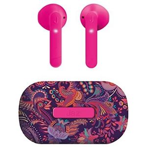 JAZ SBS TWS Chanè Hoofdtelefoon met stoffen laadstation, True Wireless hoofdtelefoon met HD-microfoon, draadloze oordopjes met ruisonderdrukking ENC, USB-C-oplaadkabel inbegrepen