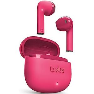 SBS TWS One Colour hoofdtelefoon met oplaadcase, touch-bediening en geïntegreerde microfoon, spraakassistent, tot 3 uur luistertijd, USB-C-oplaadkabel inbegrepen, roze