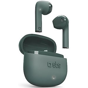 SBS TWS One Colour hoofdtelefoon met oplaadcase, touch-bediening en geïntegreerde microfoon, spraakassistent, tot 3 uur luistertijd, USB-C-oplaadkabel inbegrepen, groen