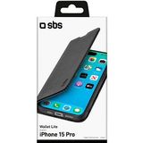 sbs Wallet Lite Handyhülle für Apple iPhone 15 Pro schwarz