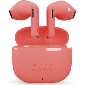 SBS - TWS - Draadloze Koptelefoon - Rood - 3 uur Afspeeltijd