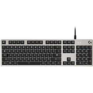 ZAORUN Computertoetsenbord G413 USB 2.0 Mechanisch bekabeld gamingtoetsenbord met knopachtergrondverlichting, lengte: 1,8 m (grijs) (kleur: grijs)
