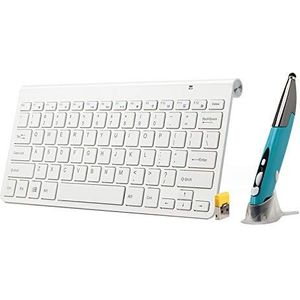 ZAORUN Computer Draadloos toetsenbord, KM-909 2,4 GHz draadloos multimedia-toetsenbord + draadloze optische penmuis met USB-ontvangerset compatibel voor computer PC laptop, willekeurige pen muis kleur levering (Blac