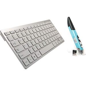 ZAORUN Computer Draadloos toetsenbord, KM-808 2,4 GHz draadloos multimedia-toetsenbord + draadloze optische penmuis met USB-ontvangerset compatibel voor computer PC laptop, willekeurige pen muis kleur levering (Blac