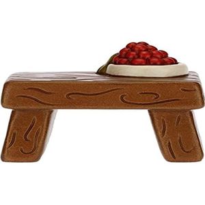 THUN - figuur wieg tafel met fruit - kerst woondecoratie - klassieke wieg lijn - keramiek - 6,2 x 4,2 x 5,5 h cm