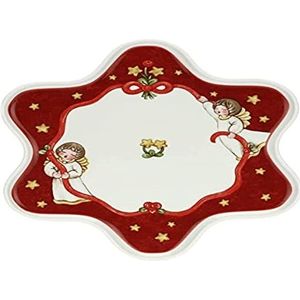 THUN - Sweet Christmas bord in stervorm - porselein - kerstlijn - Living, Home Decor - 30 x 23,5 cm