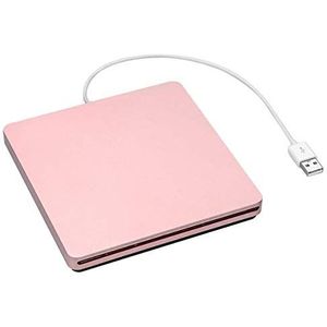 Nosii Externe USB 2.0 Slot DVD Drive VCD CD Writer Brander Speler voor Mac OS/WindowsME/2000/XP/Vista/7 (Kleur: roze)