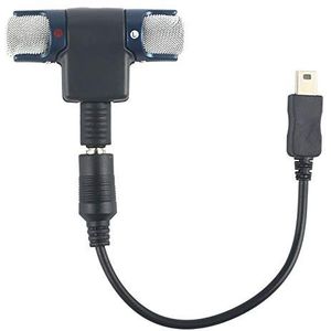 RENYL Renyl camera externe mini stereo microfoon met 17 cm 3,5 mm naar mini USB 10 pin adapterkabel voor GoPro Hero 4/3+/3, microfoongrootte: 5,5 * 5,5 * 1,5 cm