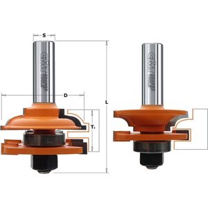 CMT freesset profiel en contraprofiel Ø44,4mm. S=Ø12 profiel type C