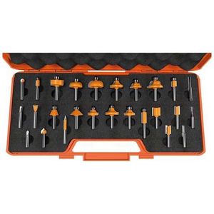 CMT - 26-delige frezenset in oranje opbergkoffer, HW - Frees - Snijgereedschappen - Profielfrees - 6 Stuk(s)