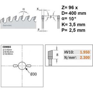 CMT Orange Tools - Cirkelzaagblad - Diameter 400 mm - Hardmetaal - Voor Hout en MDF