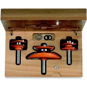 Freesmachine - 3-delige Set - Houten Koffer