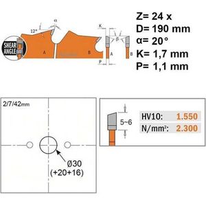 CMT Orange Tools 271,190.24 m-sega cirkelzaagblad Ultra ITK 1,5) 190 x 30 x 24 Z