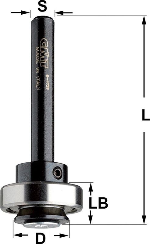 Spindel schacht Ø 6 mm. met kogellager