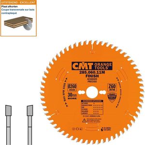 CMT Orange Tools 285.060.11M cirkelzaag 260 x 2,8 x 30 Z 60 ATB 10 graden