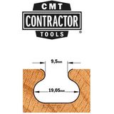 CMT - Frees - Houten Handgrepen - Ø8 mm - Snijlengte 19,05 mm