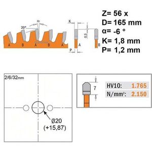 CMT ORANGE TOOLS® - CMT Dun zaagblad voor non-ferro metalen en hard materiaal - 276.165.56H