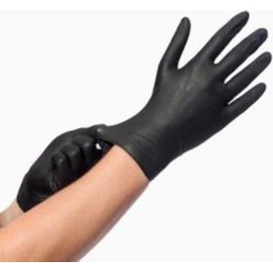 Handschoen nitril en poedervrij ZWART  100 stuks Small
