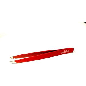 Pincet Afgeschuind Punt Roestvrijstaal RVS - Tweezer ROOD