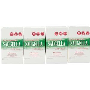 Saugella Cotton Touch Inlegkruisjes, geurremmend, klevend en hypoallergeen, 4 verpakkingen à 40 stuks. Totaal 160 stuks