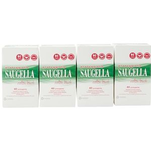 Saugella Cotton Touch inlegkruisjes van katoen, geurremmend, zelfklevend en hypoallergeen, 4 verpakkingen met 40 stuks, in totaal 160 stuks