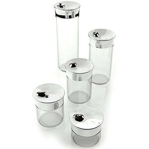 BUGATTI 22-155/20 Acqua voorraaddoos van roestvrij staal/porselein, 11,5 x 11,5 x 33 cm, wit