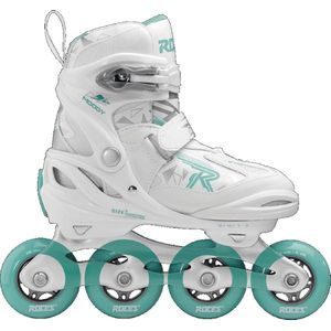 Roces MOODY TIF verstelbare inlineskates - Maat 30-35 - wit/lichtblauw/zilver