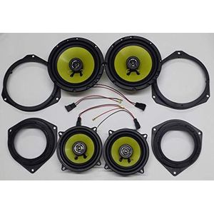 GENERALCAR Luidsprekerset + houders + kabel voor Fiat Grande Punto voor en achter