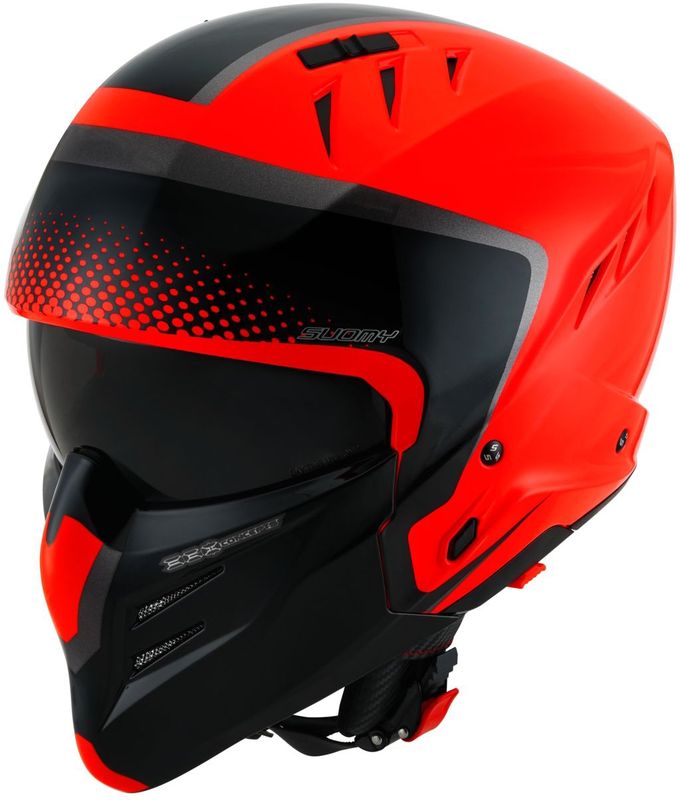 Suomy - Armor - Jethelm - Rood Zwart - Polycarbonaat