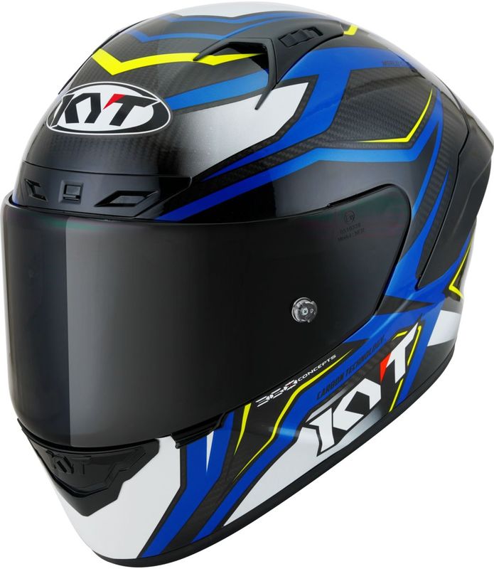 Integraalhelm KYT NZ-Race Carbon Stride Blauw-Wit