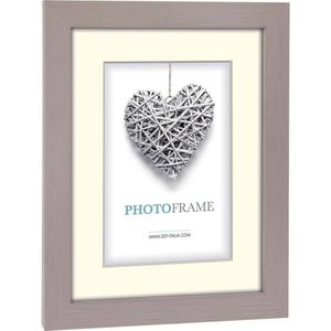 Houten fotolijst beige geschikt voor een foto van 15 x 20 cm of 20 x 30 cm - Fotolijsten